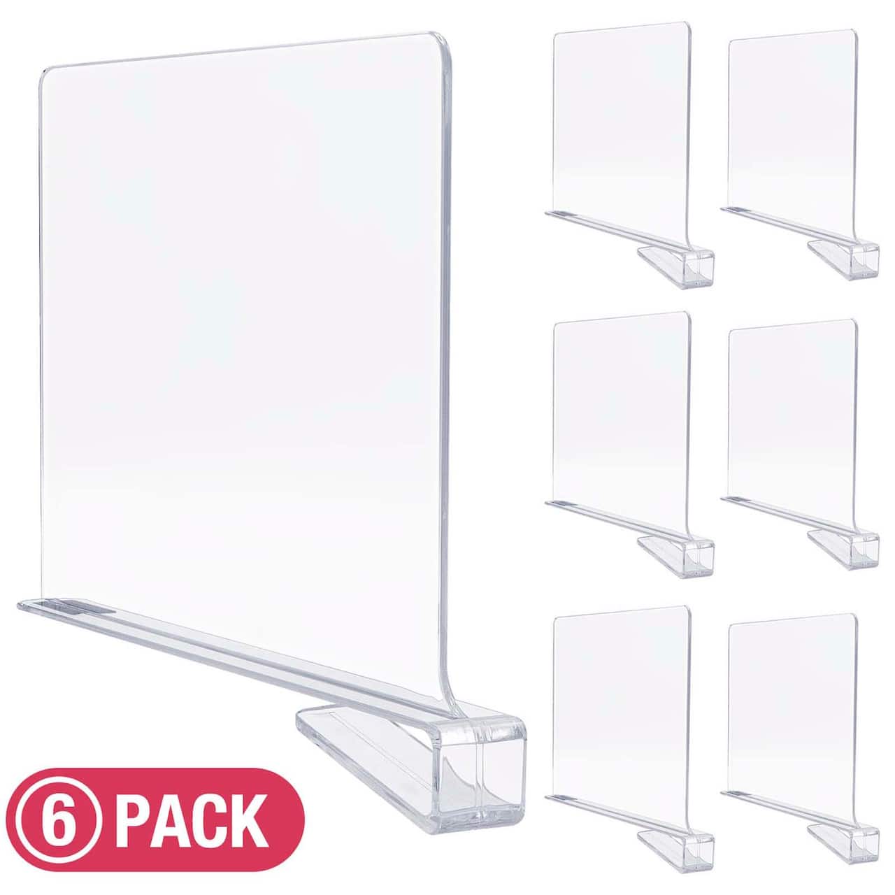 Sorbus 12.75" Modern Clear Acrylic Shelf Dividers